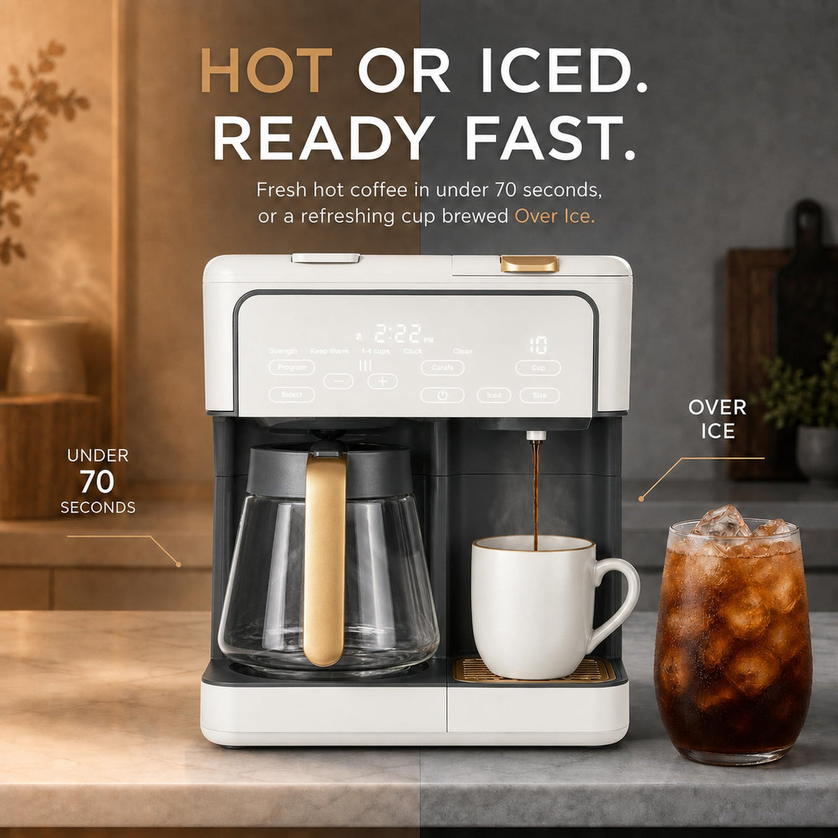 Multi-Brew Coffee Maker 12 Cups Single Serve Programmable H372061