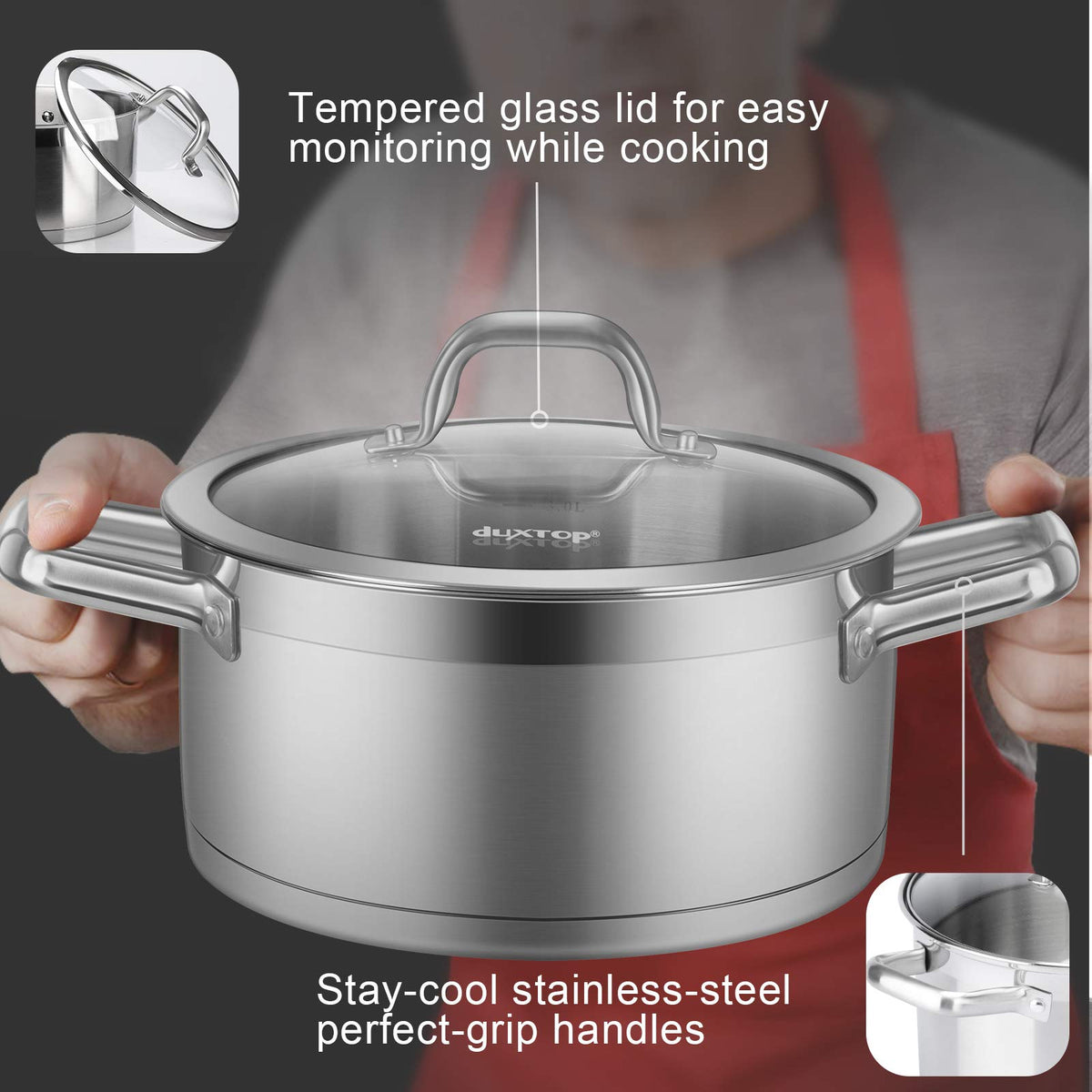 Stainless Steel 4.2 Qt Stock Pot with Lid U19691