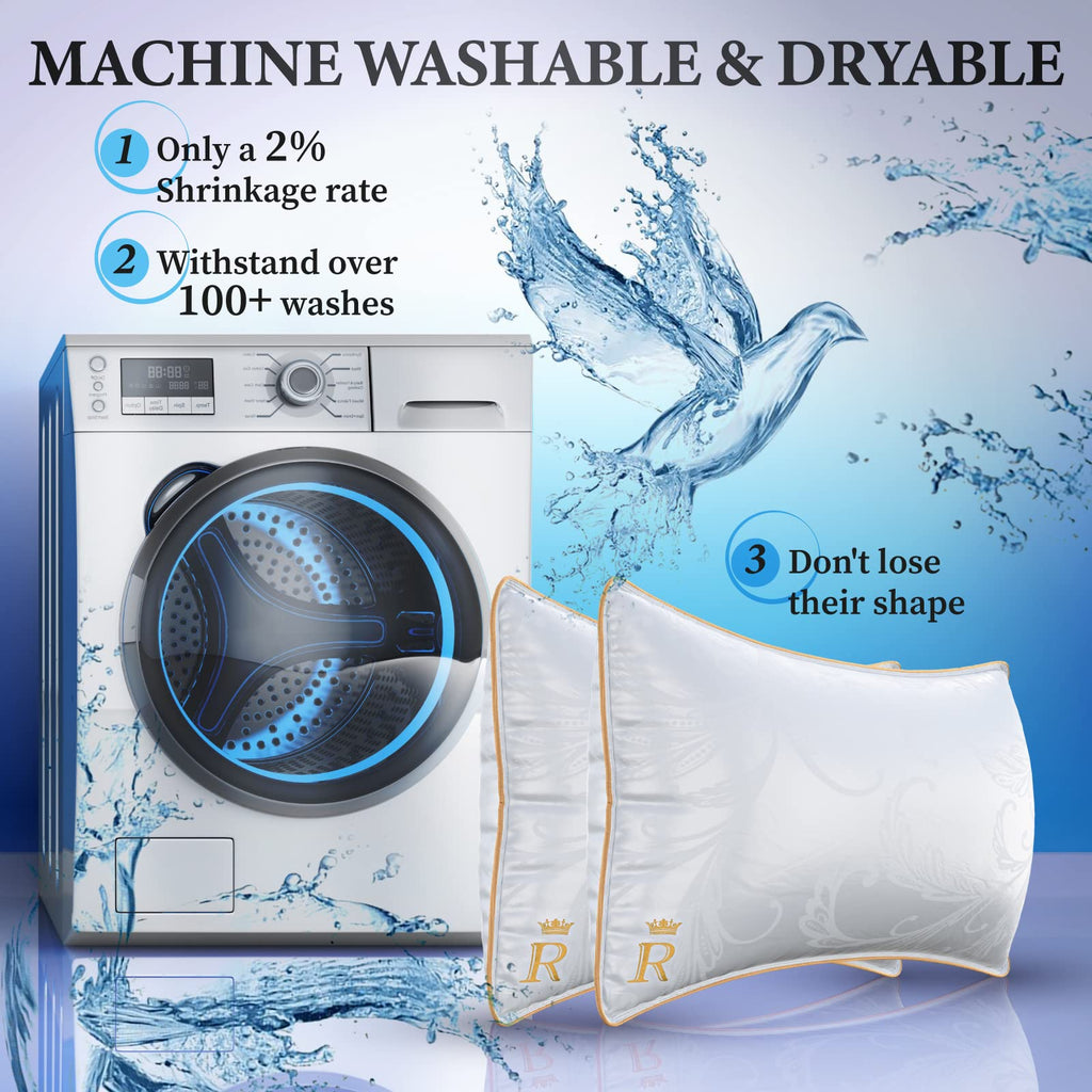 King Size Set of 2 Adjustable Cotton Bed Pillows Y23256