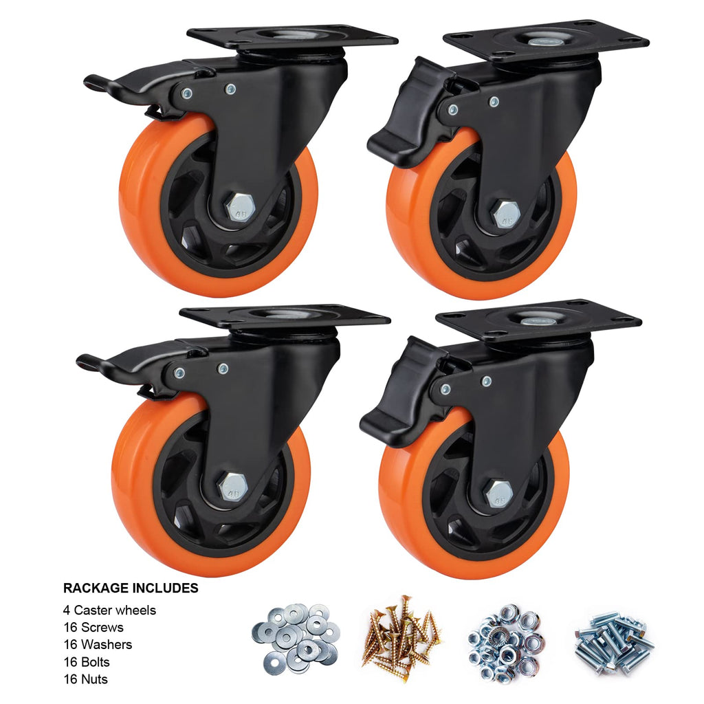 4" Heavy Duty Caster Wheels Set of 4 G21965