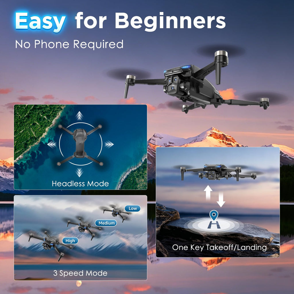 4K Camera GPS Foldable Drone with 4.5” HD Screen Controller V7980