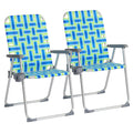Aluminum Folding Patio Lawn Chairs Set of 2 with Cup Holder M3391