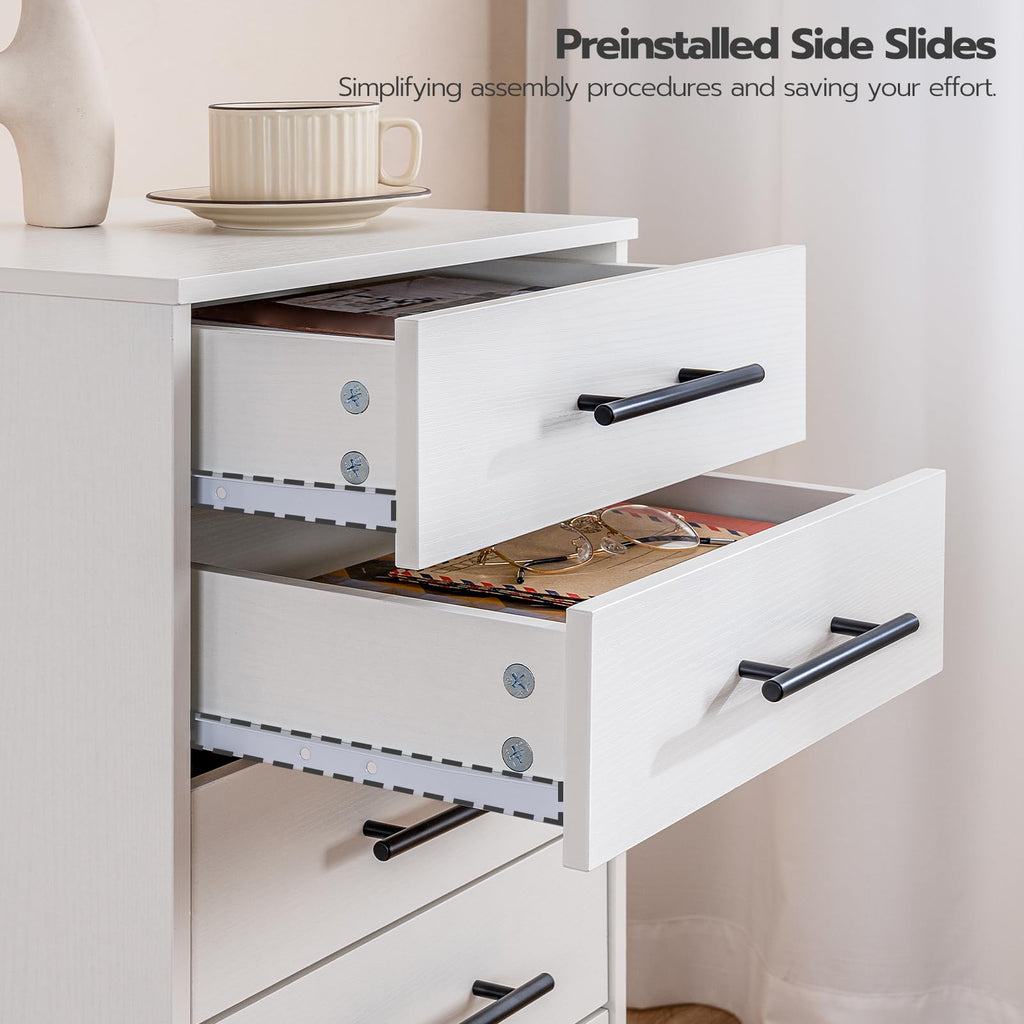 White 7 Drawer Wood File Cabinet I83502