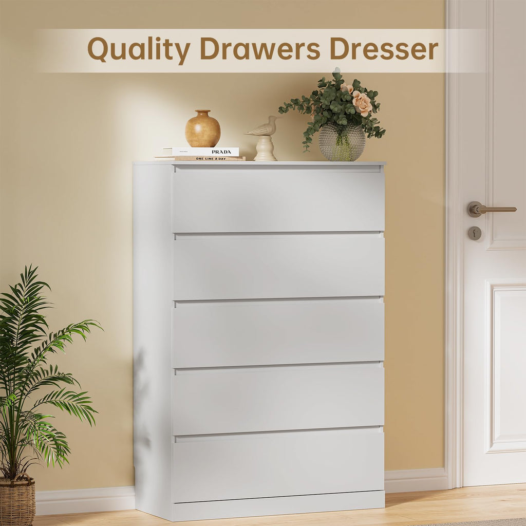 White 5 Drawer Dresser Z20683