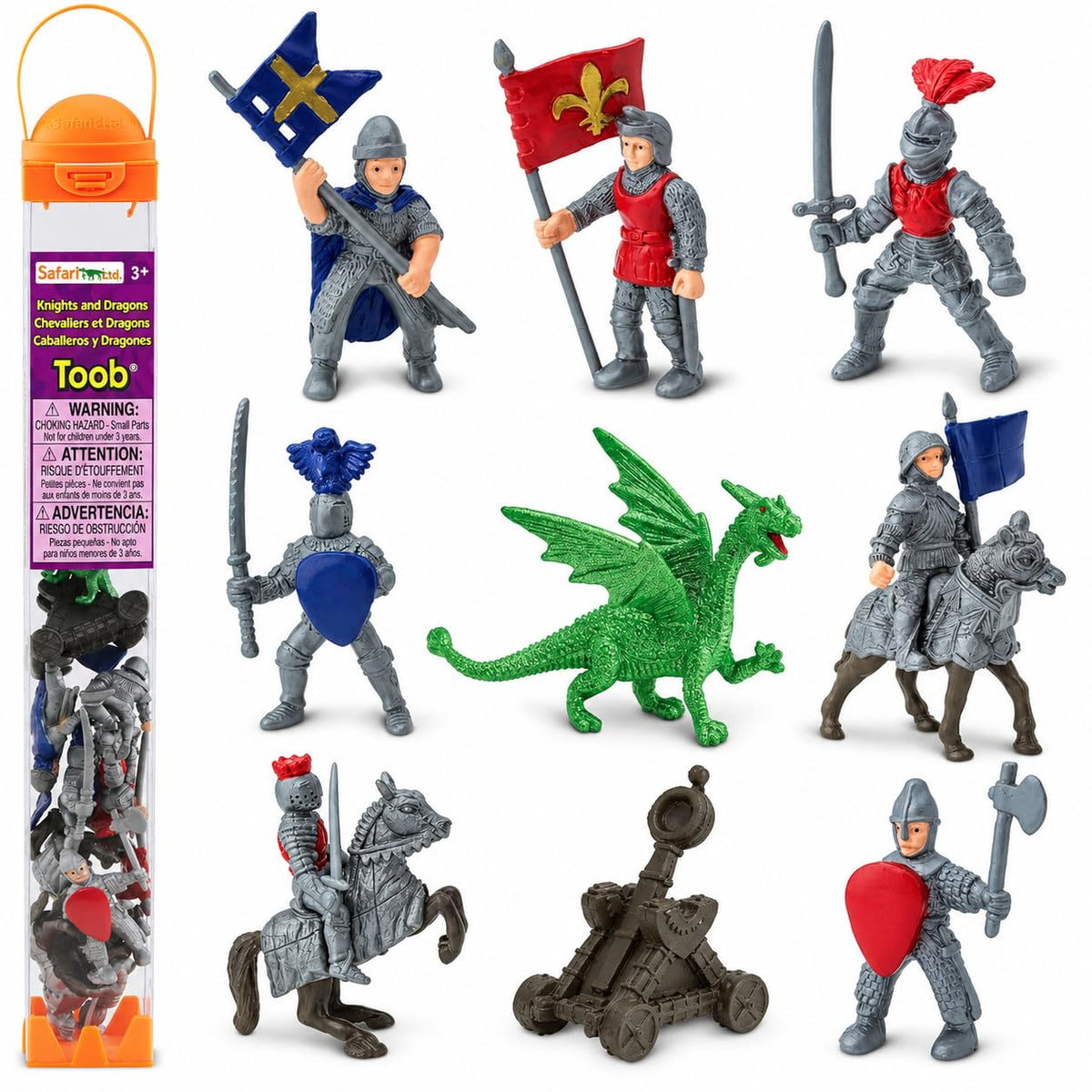 9 Medieval Knight & Dragon Toy Set X8413