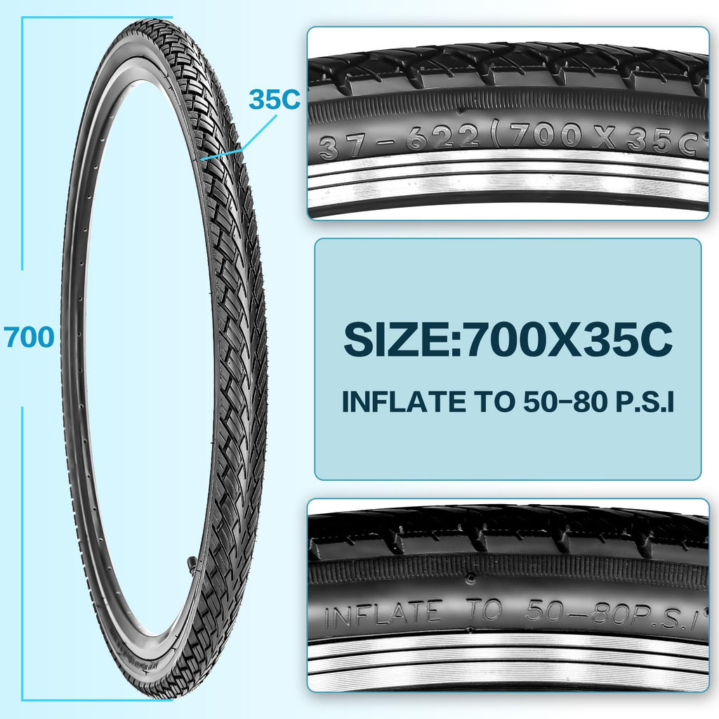 Foldable Road Bike Tires and Inner Tubes 2-Pack O58556