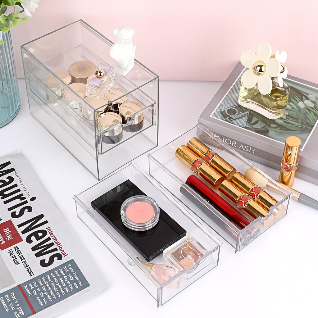 3 Drawer Clear Acrylic Desktop Organizer G312