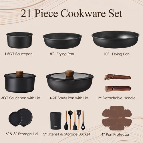 21 Pc Non Stick Cookware Set G668001