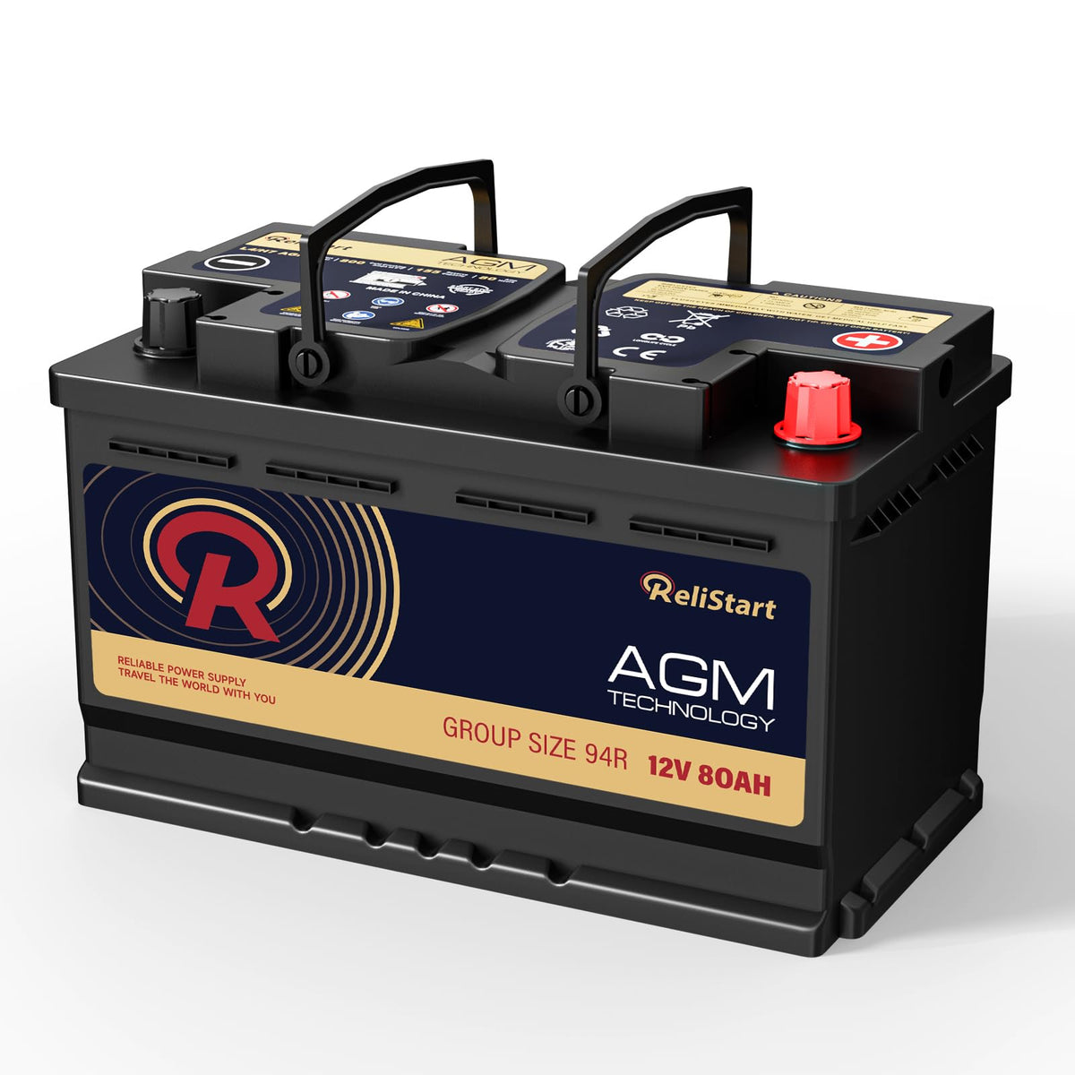 12V 80AH H7 Group 94R AGM Car Battery P3527