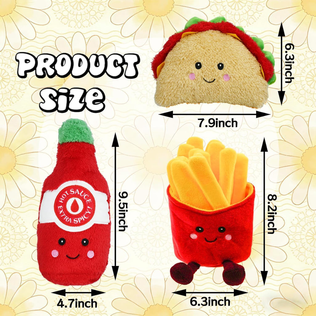 3-Pack Squeaky Plush Dog Chew Toys Set K96328