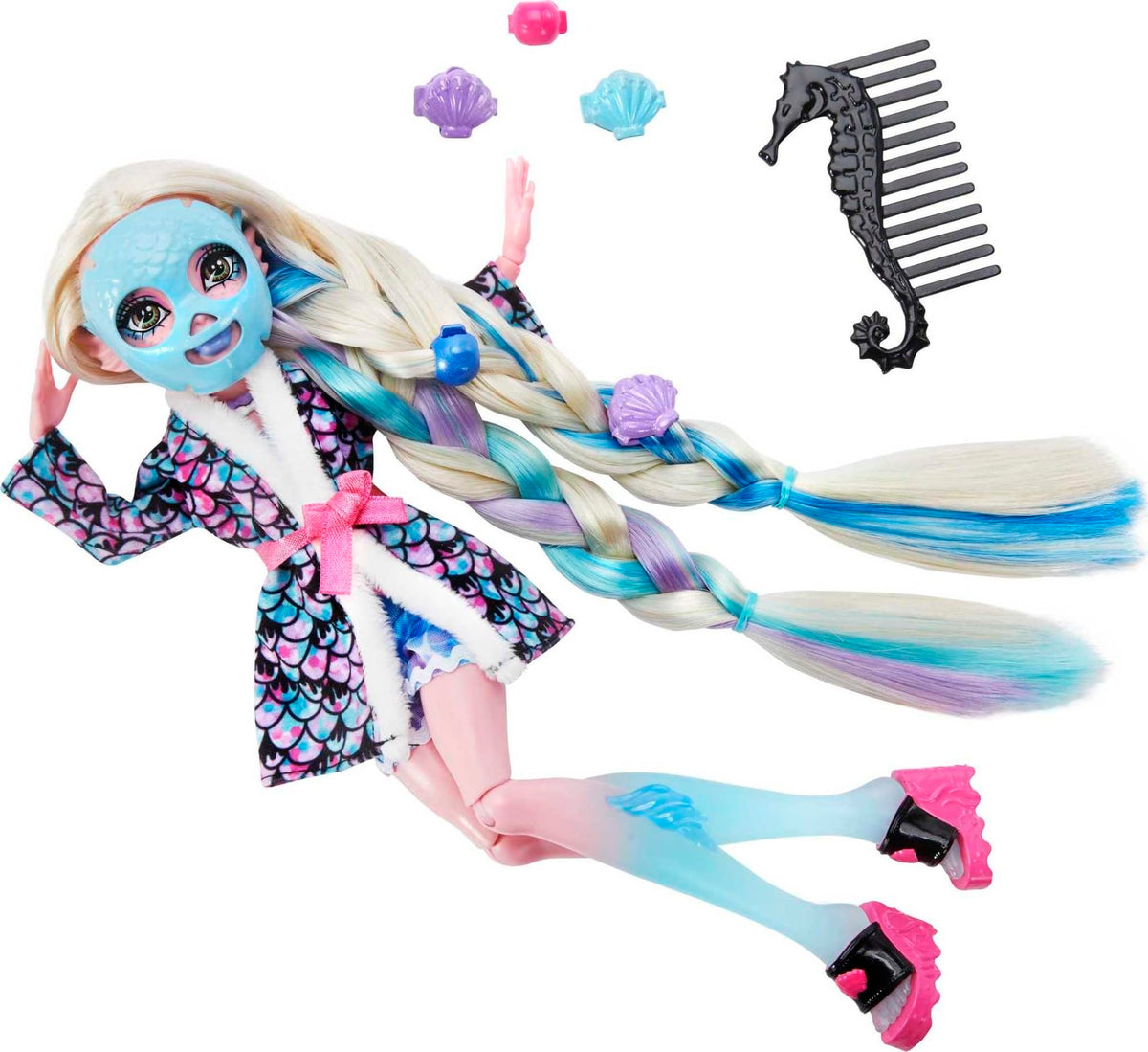 Monster High Doll with Hairstyling Clips, Hair Chalk & Tattoos C726569