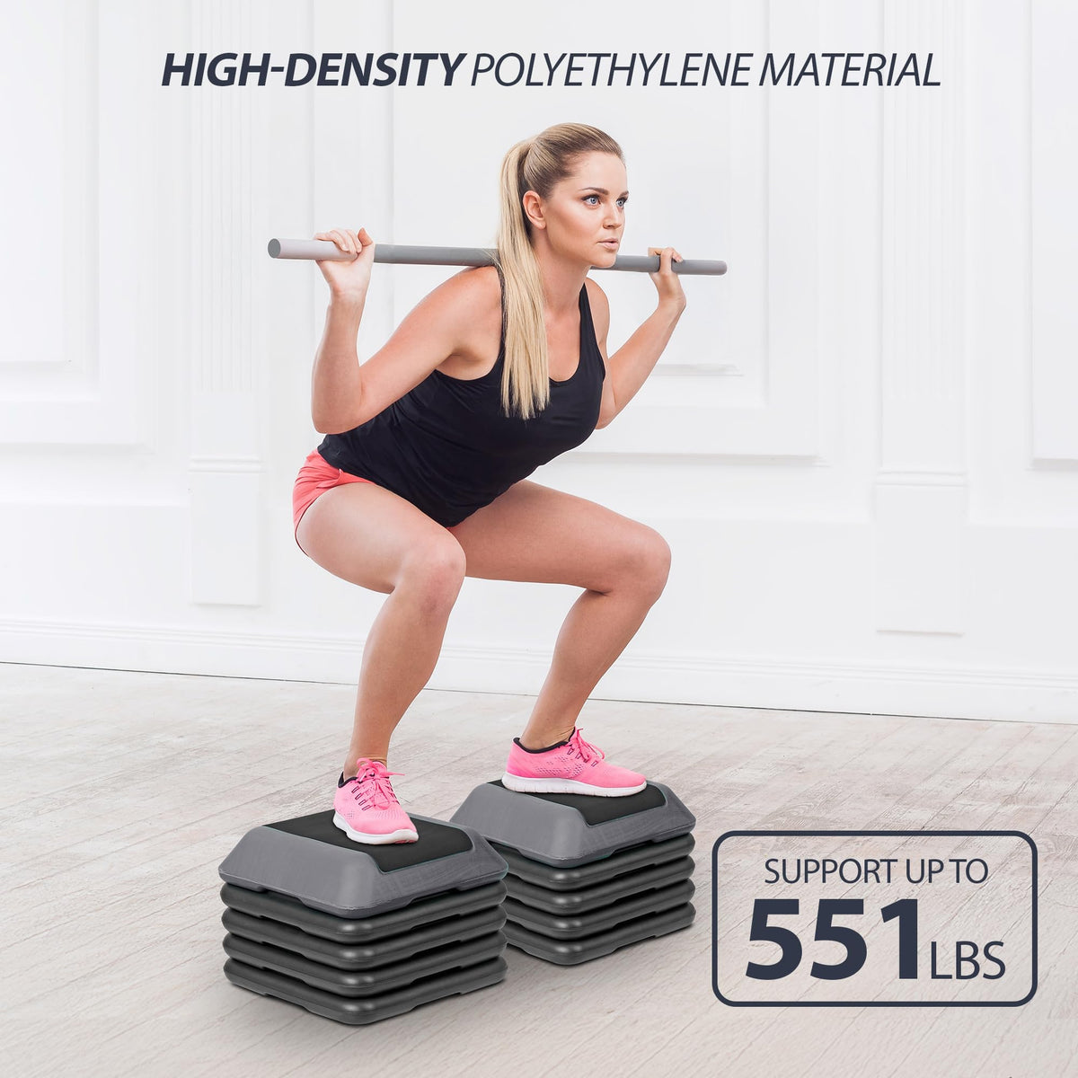 Adjustable Aerobic Step Platform with 4 Risers T905