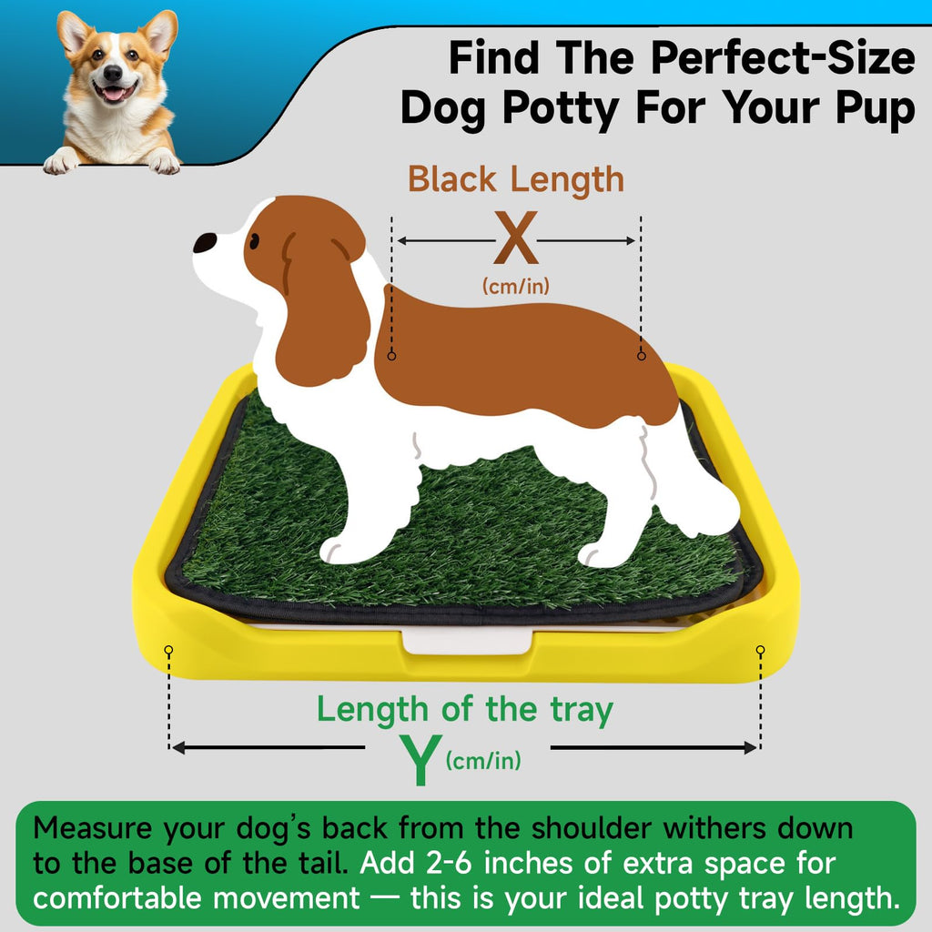 2 Pack 18"x14" Artificial Dog Grass Potty Pad with Tray G1386