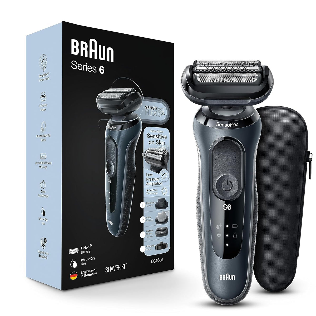 Electric Razor Wet & Dry Rechargeable Cordless Foil Shaver Black Y36624