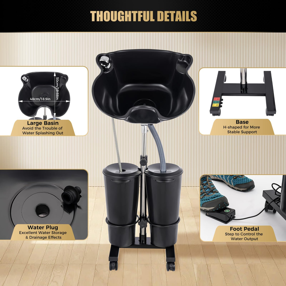 Portable Shampoo Bowl with Electric Pump V665191