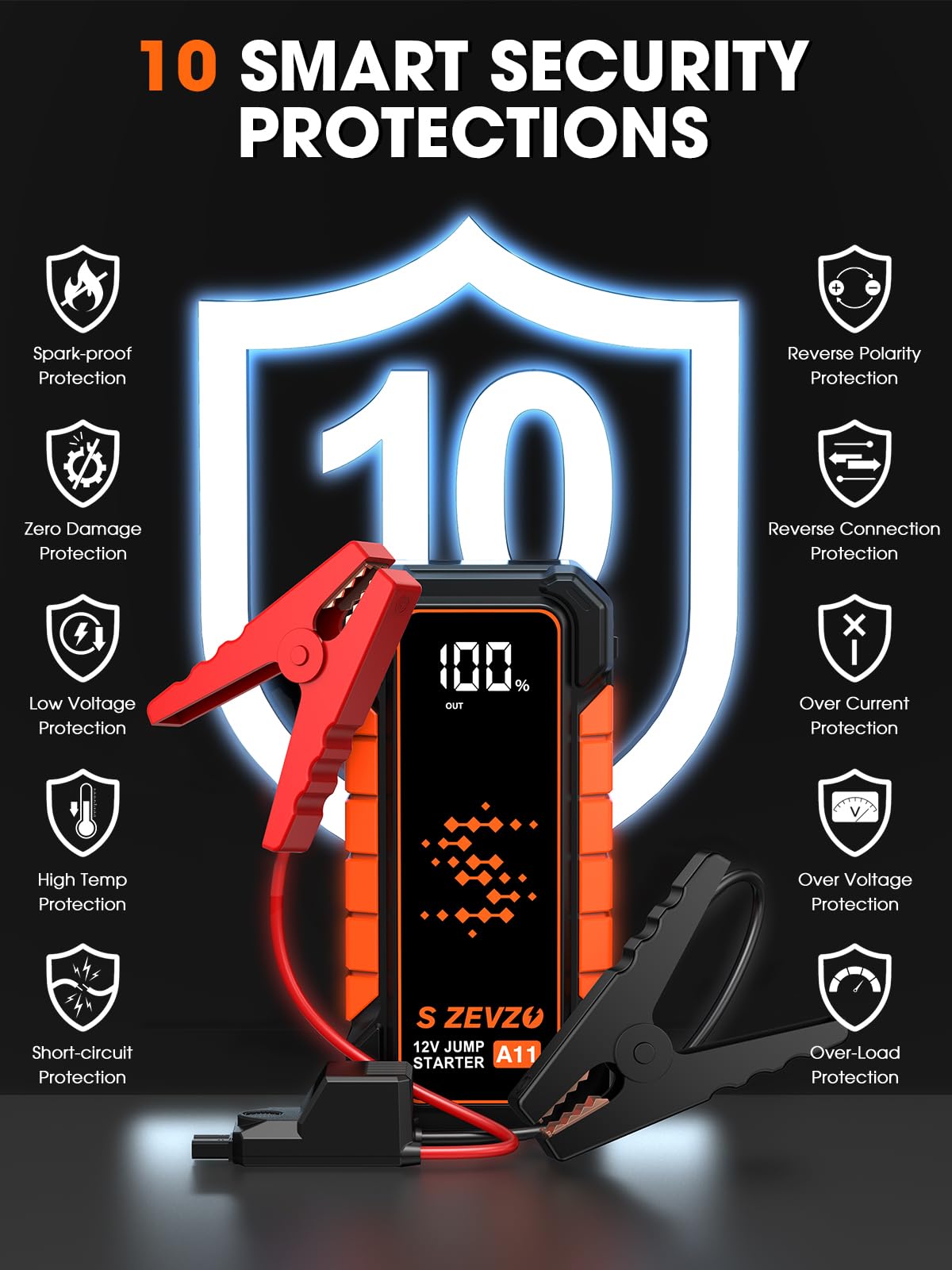 5000A Portable 12V Lithium Jump Starter with USB Charger O507
