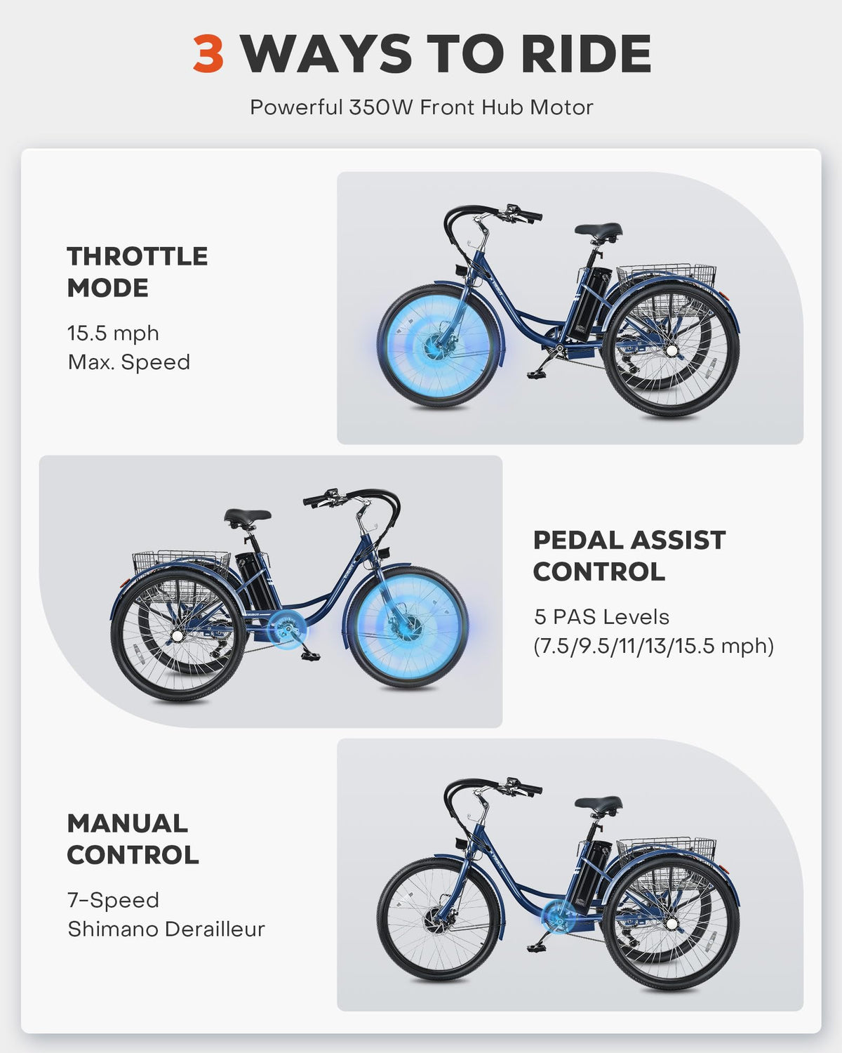Electric Trike 7 Speed I6203
