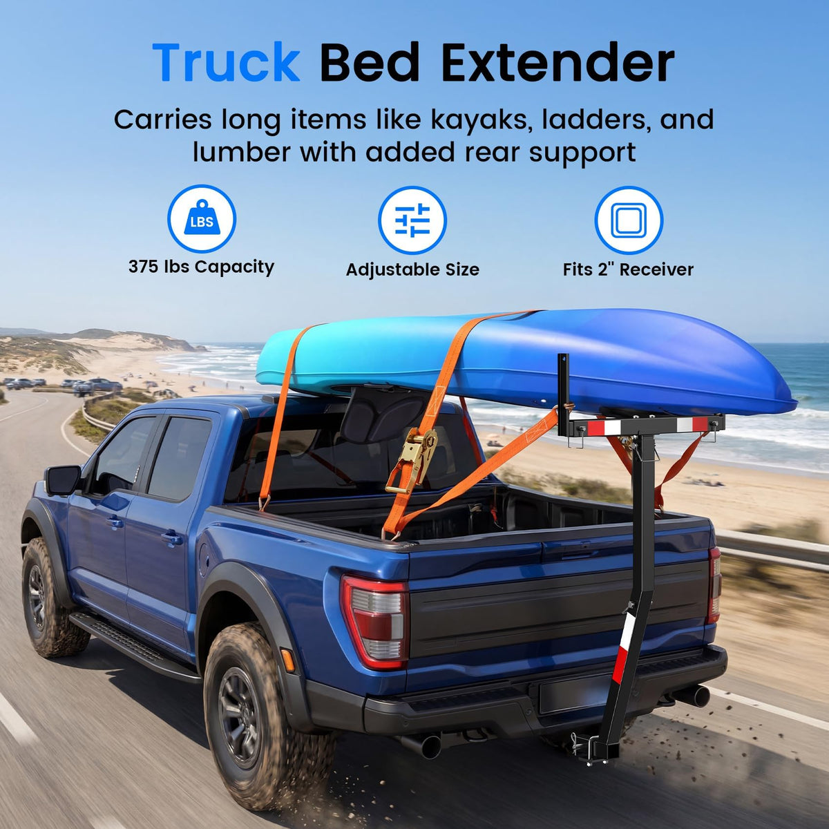 Truck Bed Extender Hitch Mount with Flag S579089