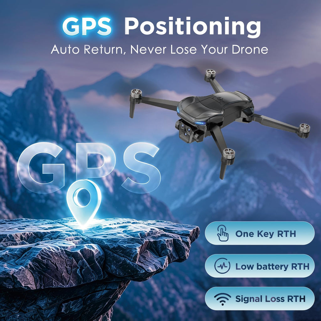 4K Camera GPS Foldable Drone with 4.5” HD Screen Controller V7980