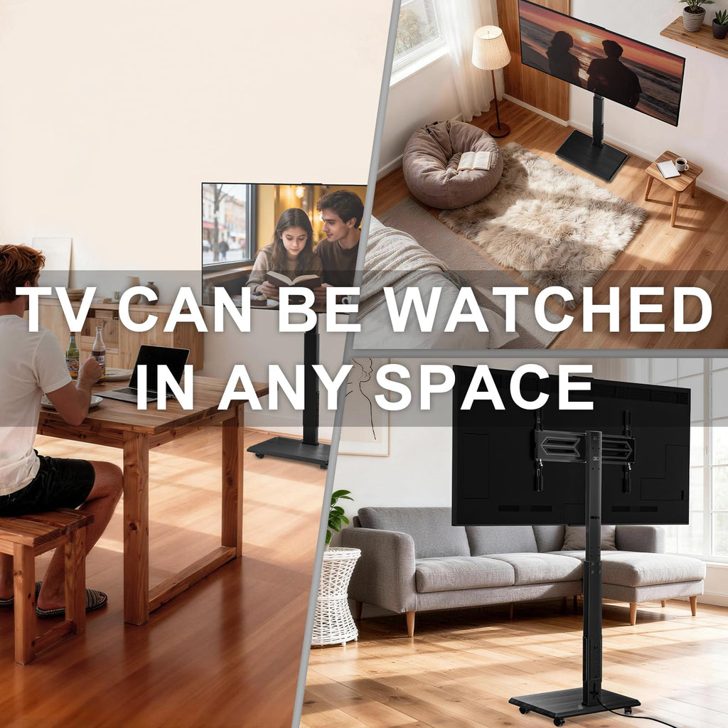 Rolling TV Stand with Power Outlet for 39-75 inch TV, Black L85334