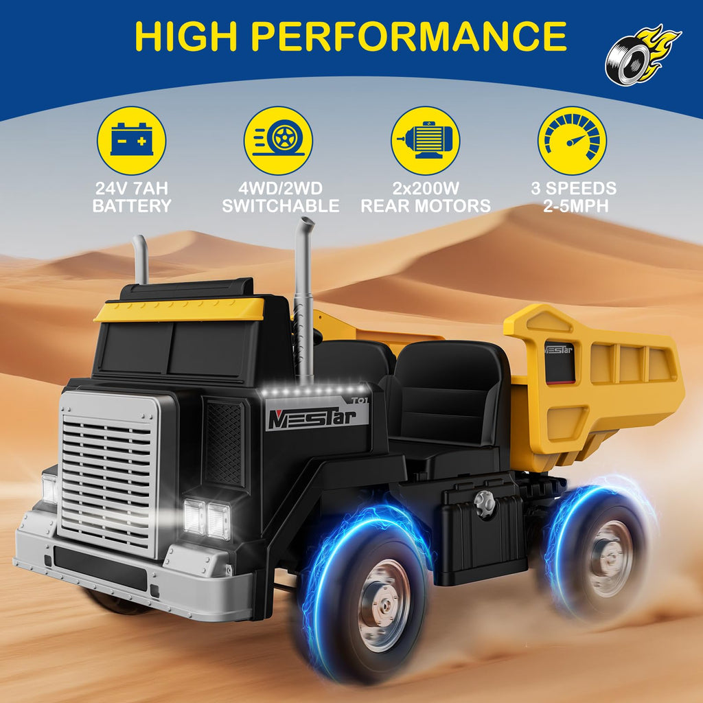 24V 4WD Ride On Dump Truck with 400W Motors J817043