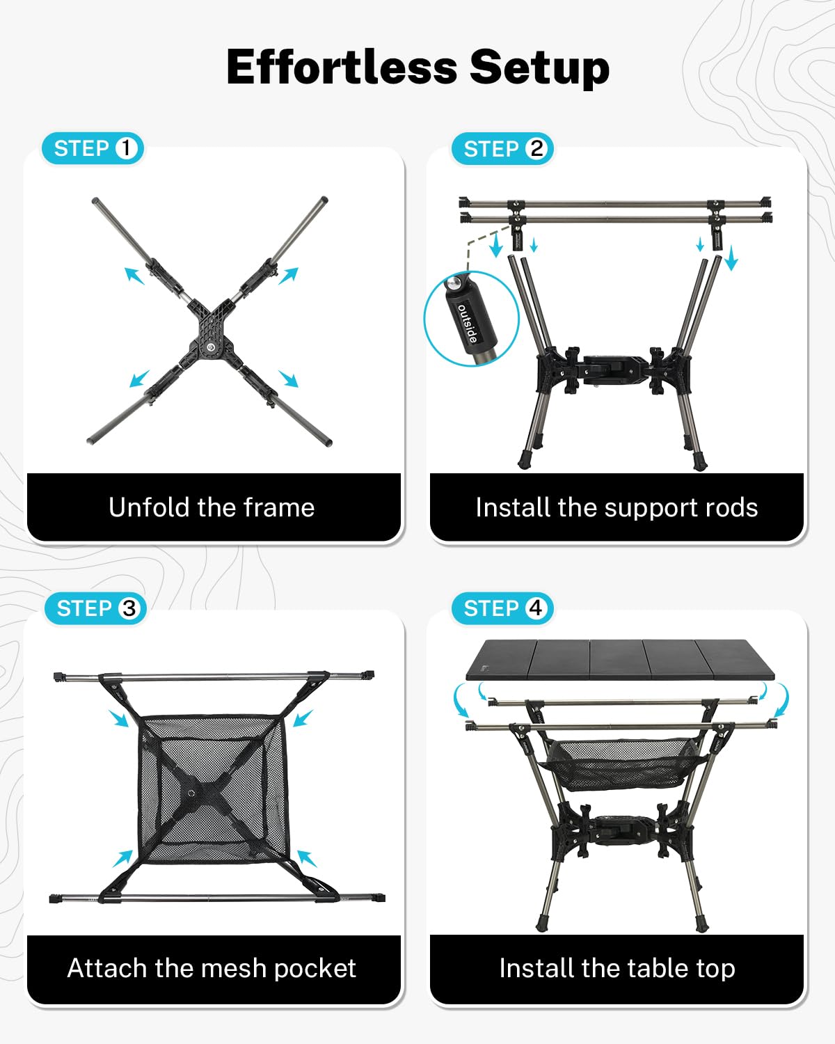 Foldable Aluminum Camping Table O486