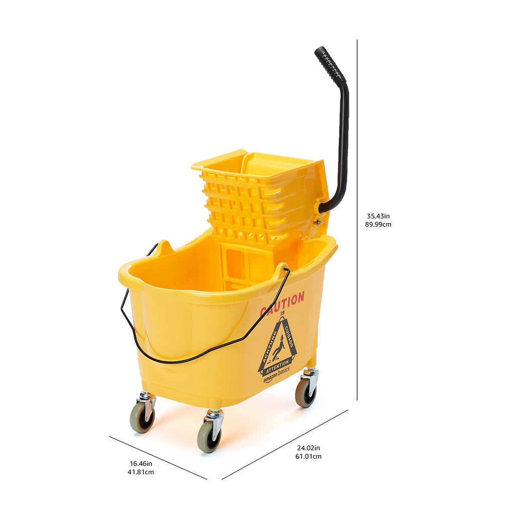 Yellow 35-Quart Mop Bucket on Wheels N863670