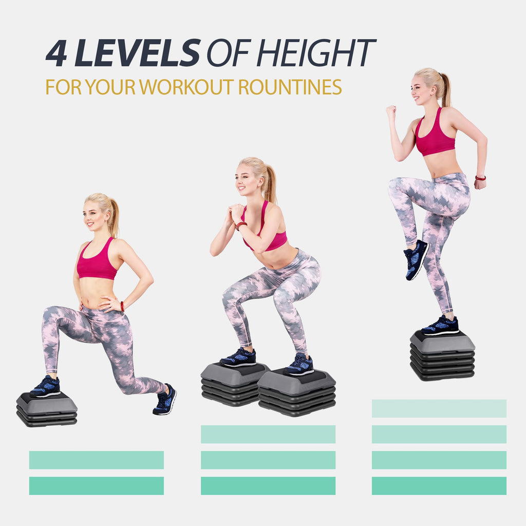 Adjustable Aerobic Step Platform with 4 Risers T905