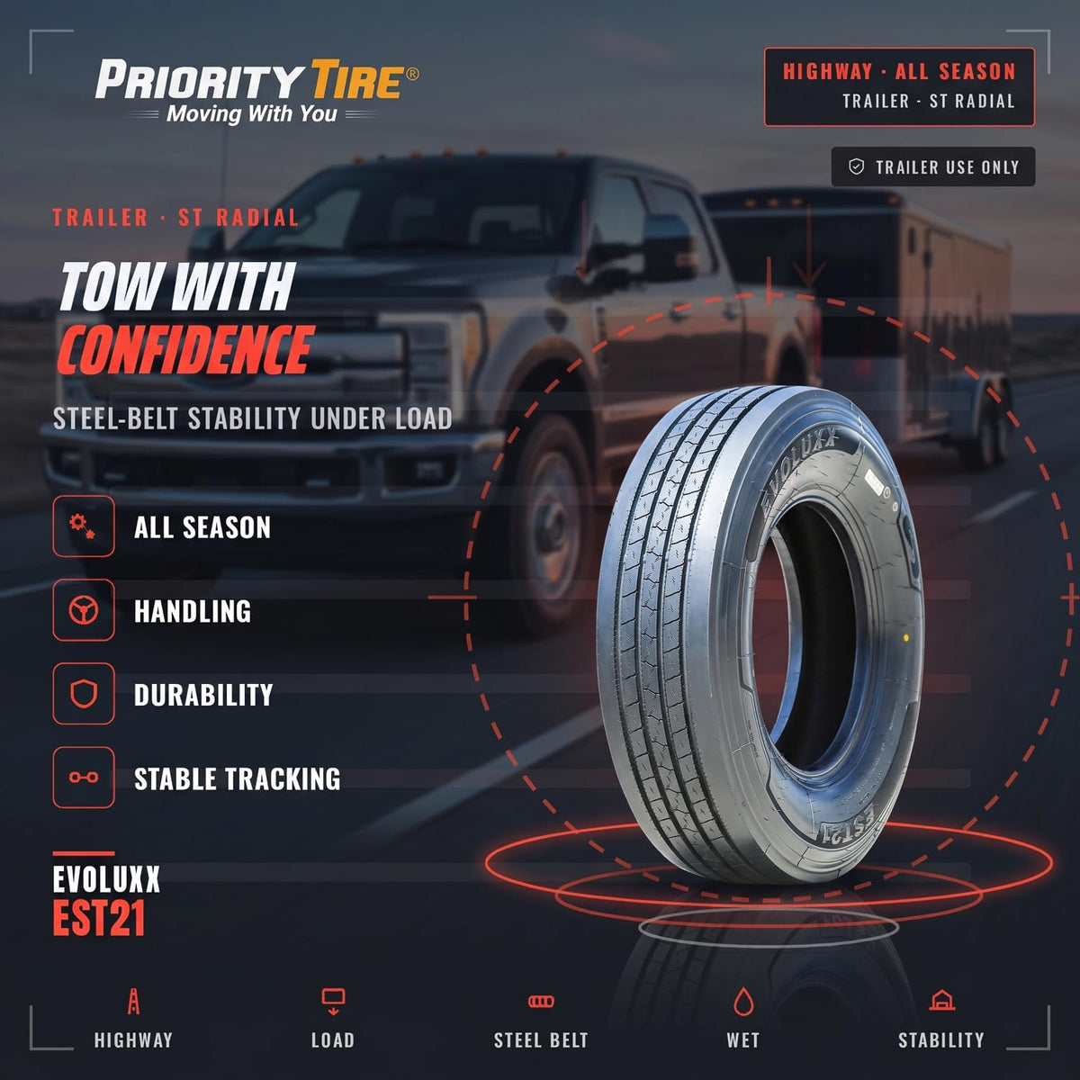 All Season 14 Ply All Steel Tire L15099