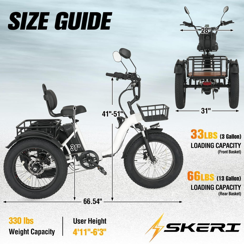 750W Folding Fat Tire Electric Tricycle U49824