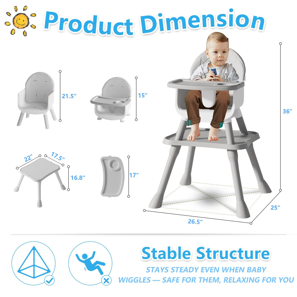 6 in 1 Baby High Chair U151734