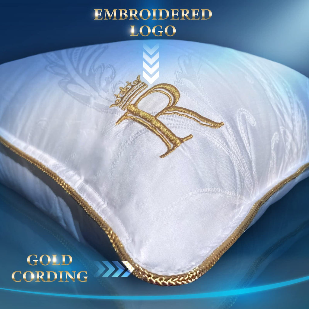 King Size Set of 2 Adjustable Cotton Bed Pillows Y23256