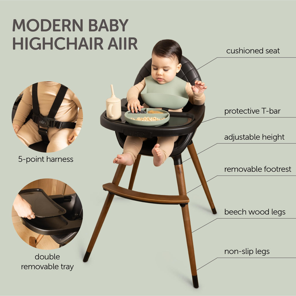 Convertible Wooden High Chair with Adjustable Height N8776
