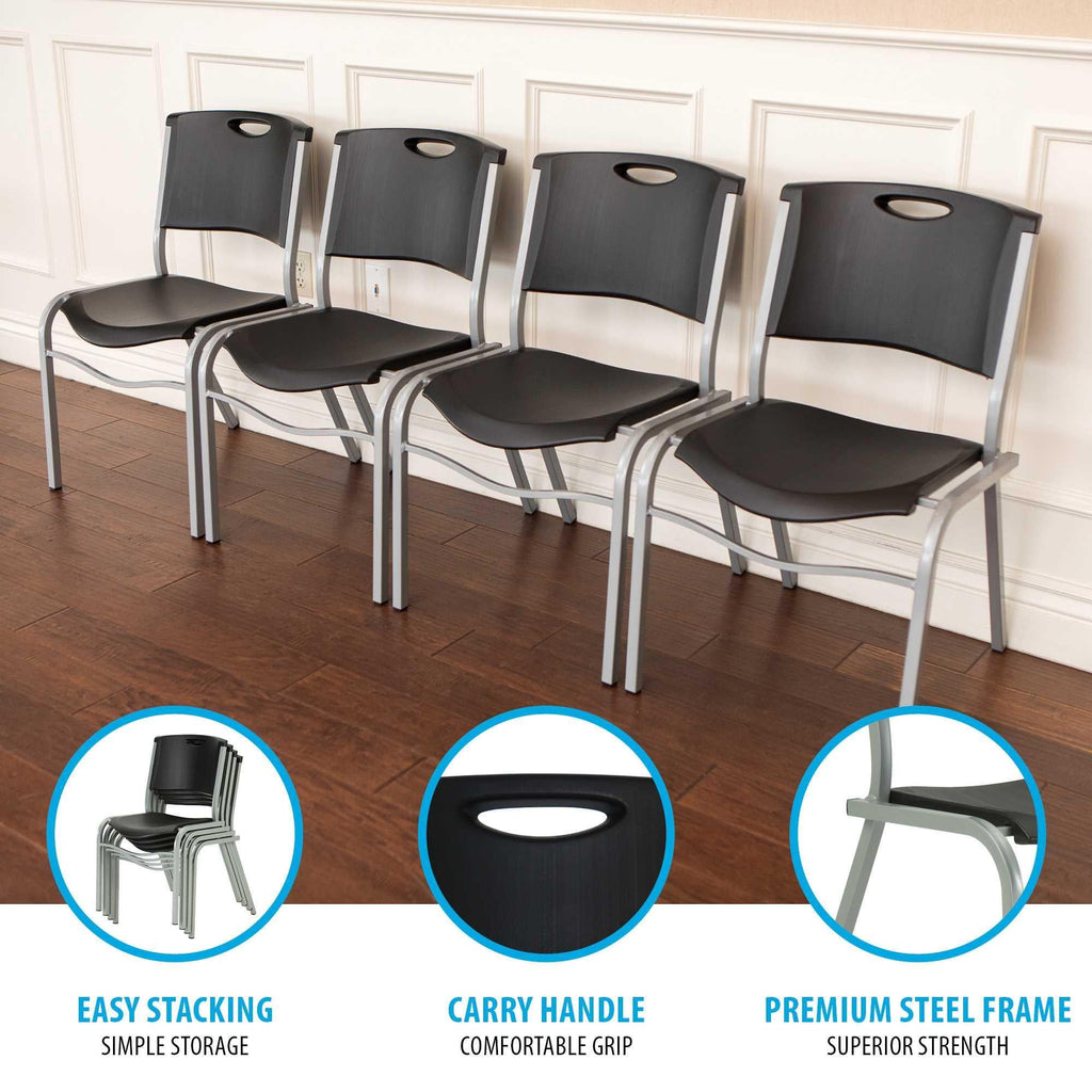 Black Stacking Chair 4 Pack V84237