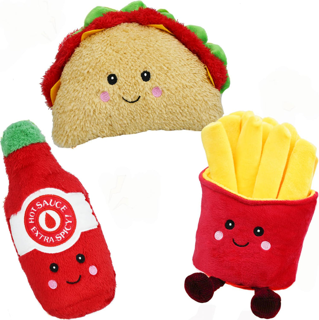 3-Pack Squeaky Plush Dog Chew Toys Set K96328