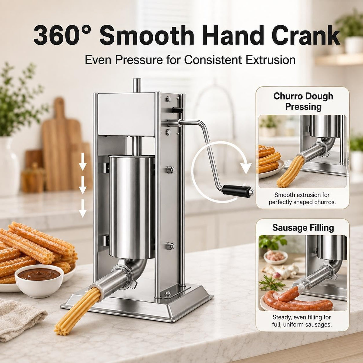 Vertical Meat Filler, Sausage Stuffer & Churro Maker K18529