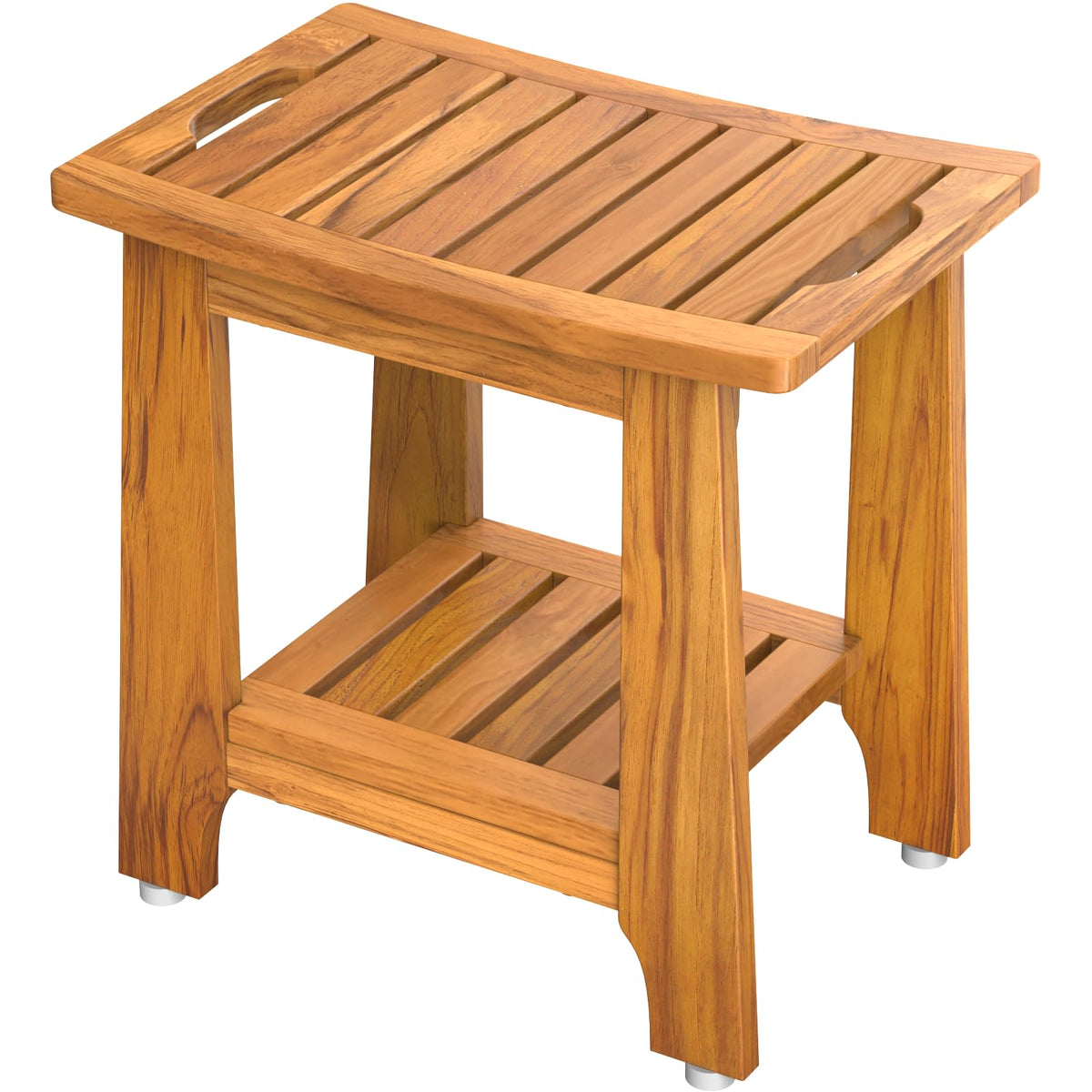 18" Teak Shower Bench with Non-Slip Leveling Feet K759929