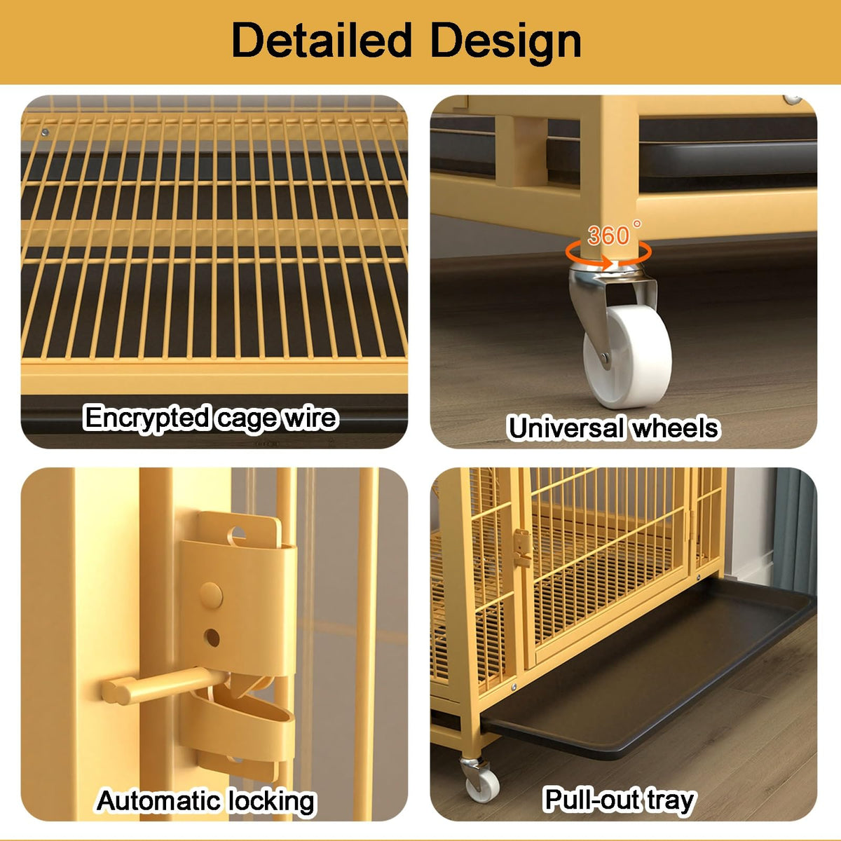 4-Tier Indoor Cat Enclosure with Ramp and Multiple Doors S6145