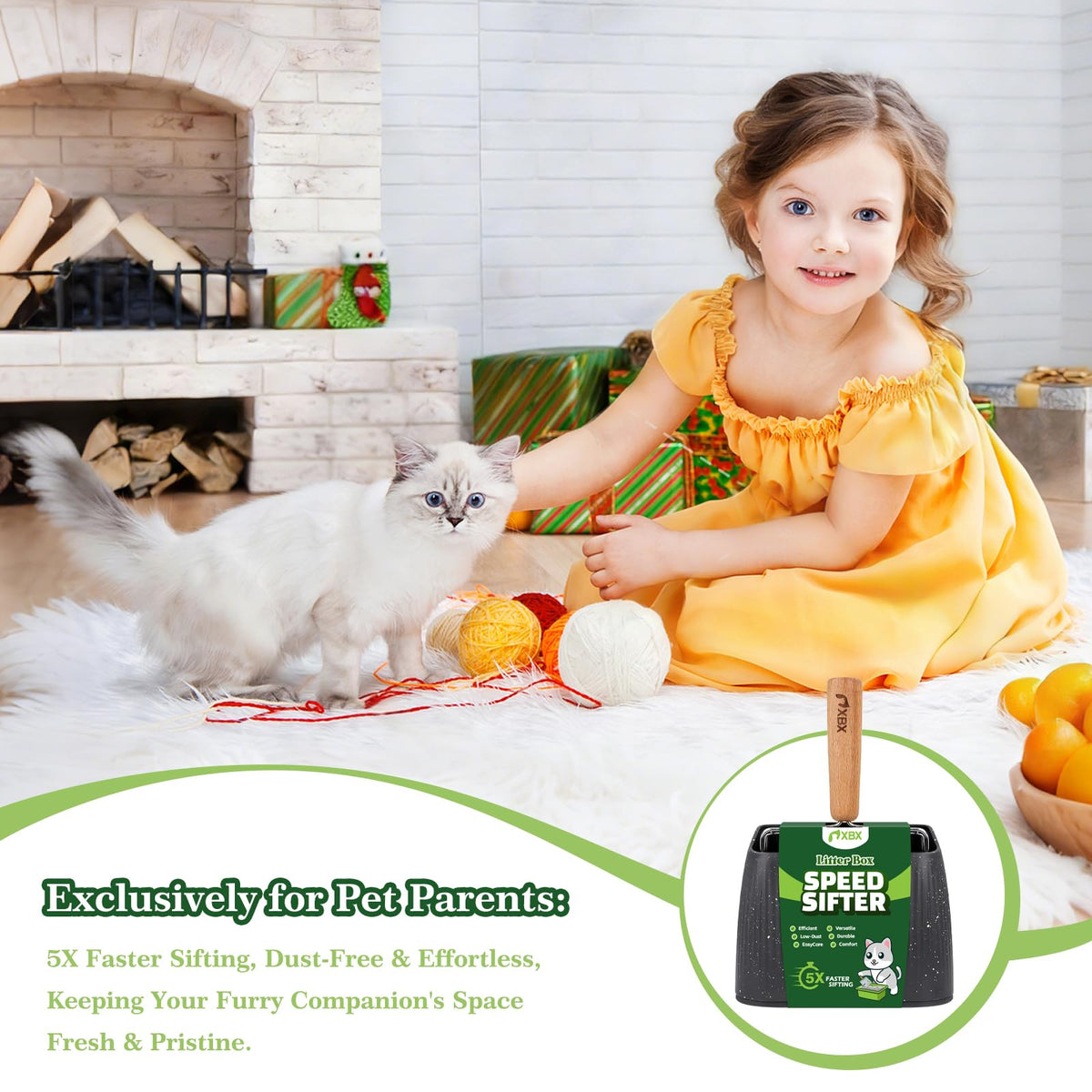 Heavy Duty Stainless Steel Cat Litter Scoop with Holder Z80887