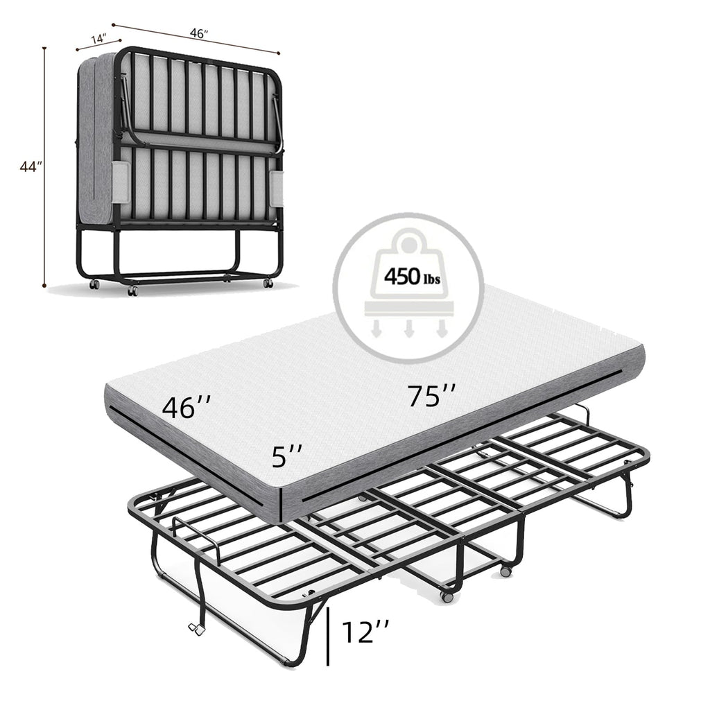 Folding Bed with Mattress N3597