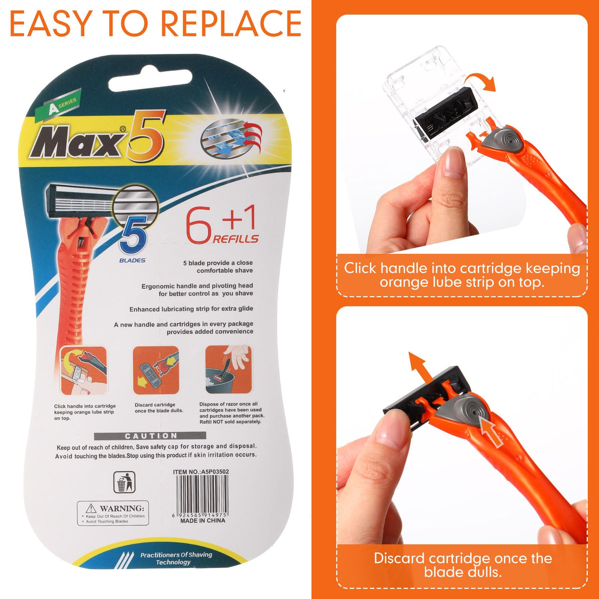 28 Pcs Mens Razors Set 5 Blade Refillable Shaving Kit S808