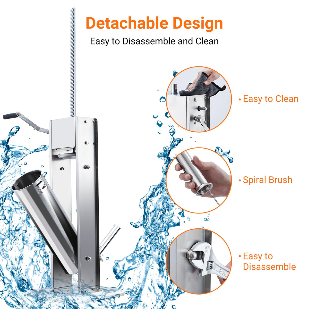 Heavy Duty Stainless Steel 15LBS Manual Sausage Stuffer Machine Q16234