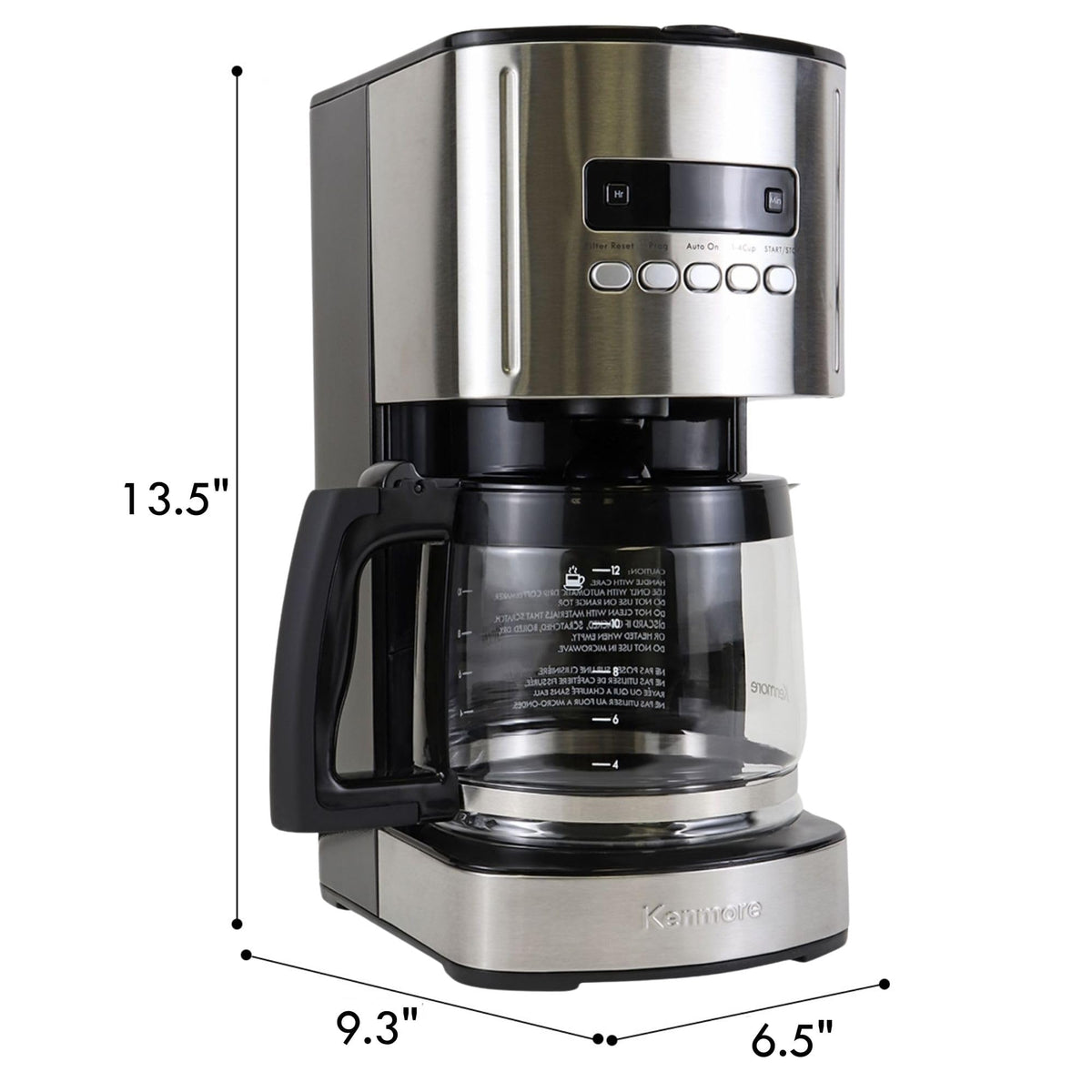 Programmable Drip Coffee Maker with Glass Pot, 12 Cup Black O65480