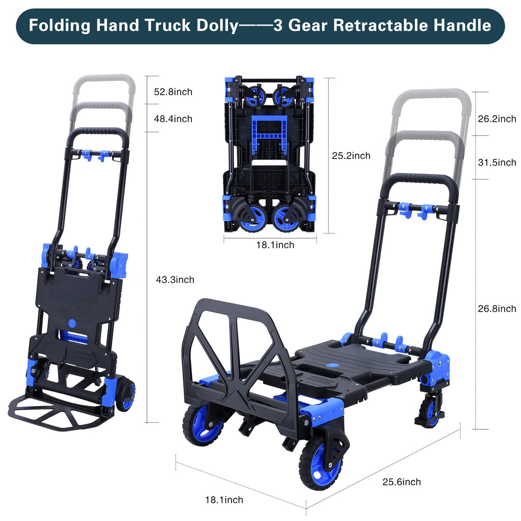 2-in-1 Foldable Hand Truck Dolly 330LB Capacity I154957