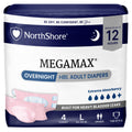 Large Adult Diapers with Tabs, Pink, 4 Count E771
