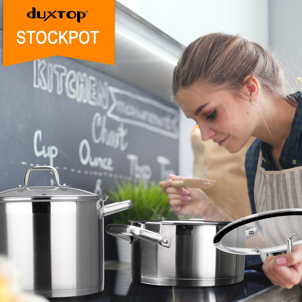 Stainless Steel 4.2 Qt Stock Pot with Lid U19691