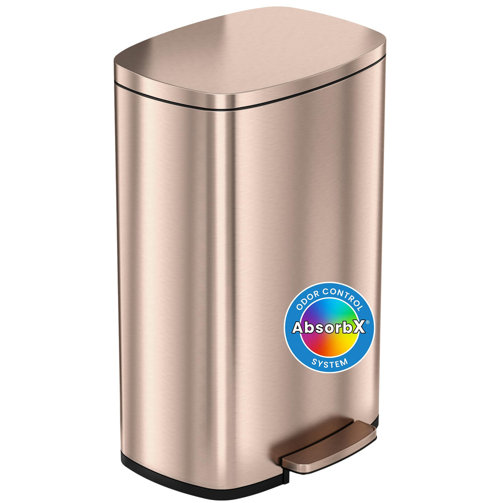 13.2 Gallon Stainless Steel Step Trash Can with Lid W65784