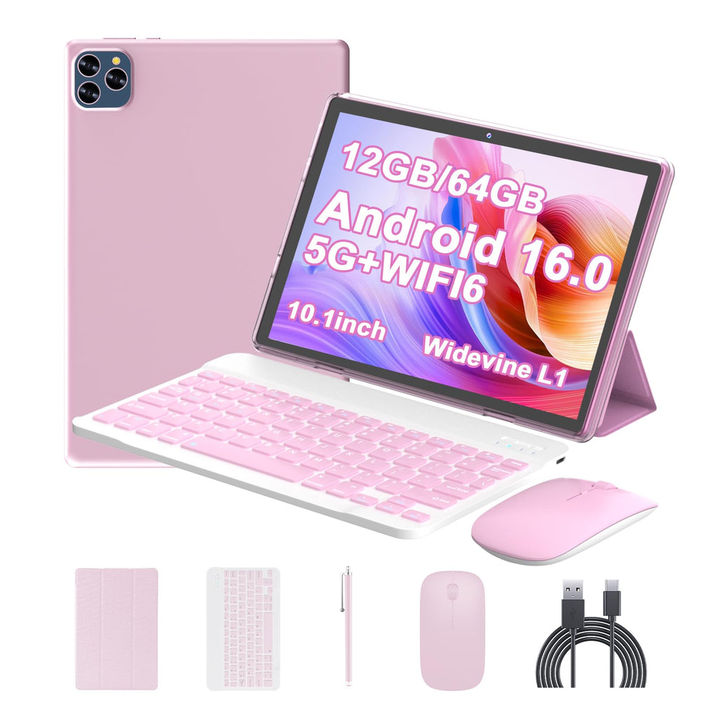 Android 16 Tablet 10 Inch 12 GB RAM 64GB ROM 2 in 1 Tablet PC I5559