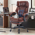 Brown Reclining Ergonomic Office Chair with Footrest B44738