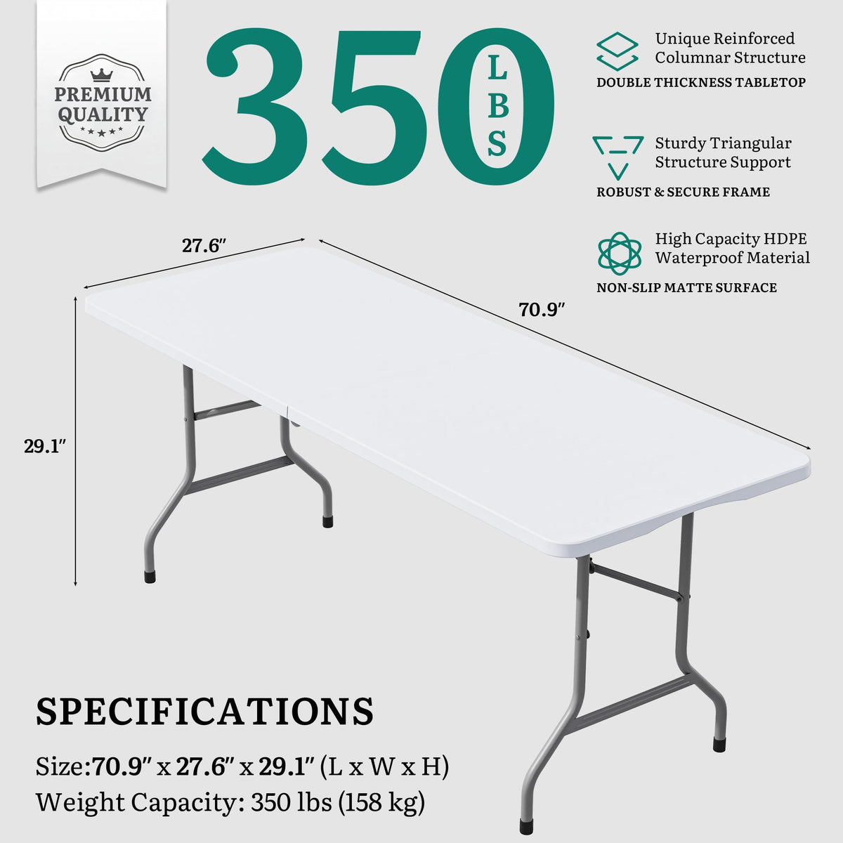 6ft Folding Table Heavy Duty F4492